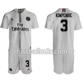 Fußballtrikots Paris Saint-Germain Kimpembe 3 Jodan Weiß Kinder Ausweich Trikotsatz 2018-2019